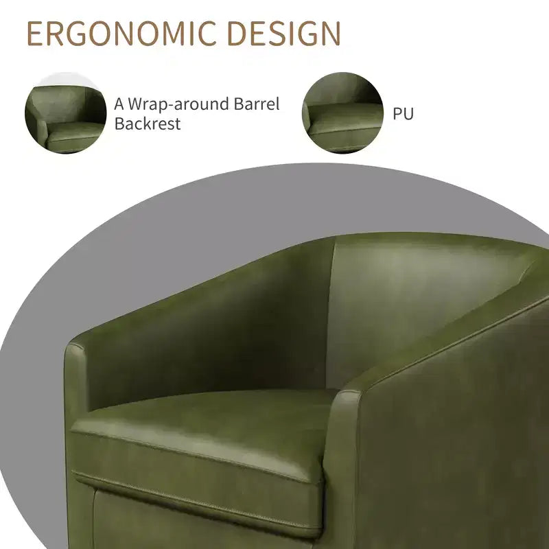 Dyonery Set di 1 Poltrona Girevole - Comoda Poltrona da Soggiorno con Schiuma Indeformabile, Poltrona Girevole Singola per Camera da Letto, Soggiorno, Ufficio