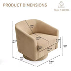Dyonery Set di 1 Poltrona Girevole - Comoda Poltrona da Soggiorno con Schiuma Indeformabile, Poltrona Girevole Singola per Camera da Letto, Soggiorno, Ufficio