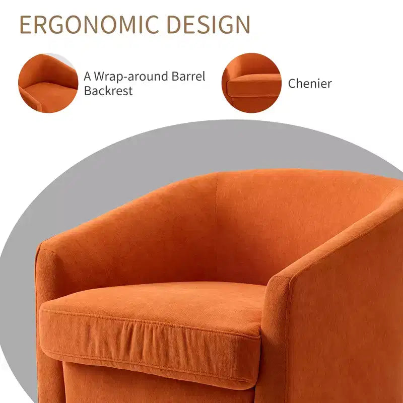 Dyonery Set di 1 Poltrona Girevole - Comoda Poltrona da Soggiorno con Schiuma Indeformabile, Poltrona Girevole Singola per Camera da Letto, Soggiorno, Ufficio
