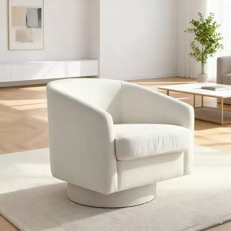 Dyonery Set di 1 Poltrona Girevole - Comoda Poltrona da Soggiorno con Schiuma Indeformabile, Poltrona Girevole Singola per Camera da Letto, Soggiorno, Ufficio