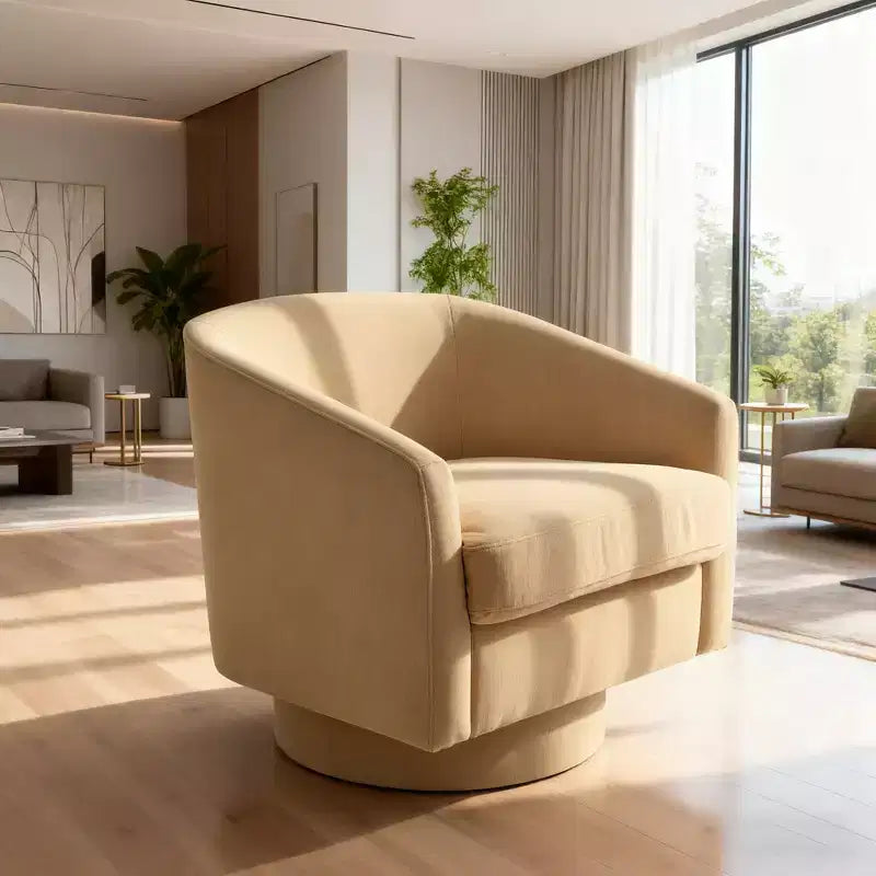 Dyonery Set di 1 Poltrona Girevole - Comoda Poltrona da Soggiorno con Schiuma Indeformabile, Poltrona Girevole Singola per Camera da Letto, Soggiorno, Ufficio