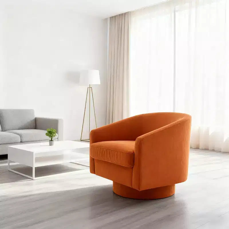 Dyonery Set di 1 Poltrona Girevole - Comoda Poltrona da Soggiorno con Schiuma Indeformabile, Poltrona Girevole Singola per Camera da Letto, Soggiorno, Ufficio
