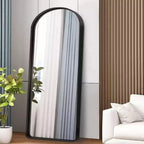 Specchio a figura intera MAYEERTY Nero 31,5 x 70,87 pollici, con arco arrotondato in lega di alluminio, senza supporto, per decorazioni da parete in salotto e camera da letto