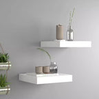 Wall Shelf Set of 2 White Honeycomb MDF, metal Small