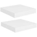 Set di 2 mensole a muro esagonali bianche in MDF, metallo Piccole