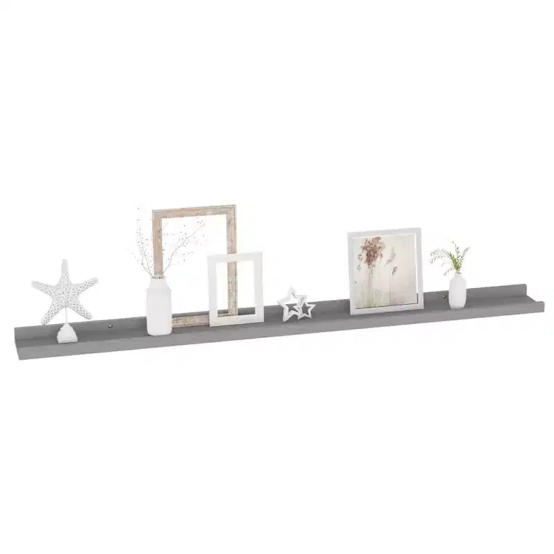 Set di 2 mensole a muro in MDF grigio 100 x 9 x 3 cm