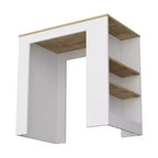 Okak Isola Cucina Moderna con Piano Tavolo Altezza Bancone, Tavolo Isola Cucina con 3 Scaffali Laterali, Organizer da Piano per Cucina