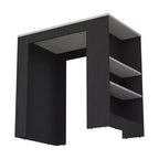 Okak Isola Cucina Moderna con Piano Tavolo Altezza Bancone, Tavolo Isola Cucina con 3 Scaffali Laterali, Organizer da Piano per Cucina