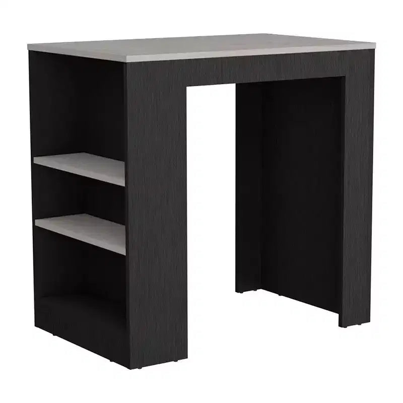 Okak Isola Cucina Moderna con Piano Tavolo Altezza Bancone, Tavolo Isola Cucina con 3 Scaffali Laterali, Organizer da Piano per Cucina