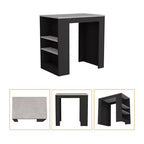 Okak Isola Cucina Moderna con Piano Tavolo Altezza Bancone, Tavolo Isola Cucina con 3 Scaffali Laterali, Organizer da Piano per Cucina
