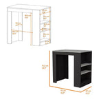 Okak Isola Cucina Moderna con Piano Tavolo Altezza Bancone, Tavolo Isola Cucina con 3 Scaffali Laterali, Organizer da Piano per Cucina