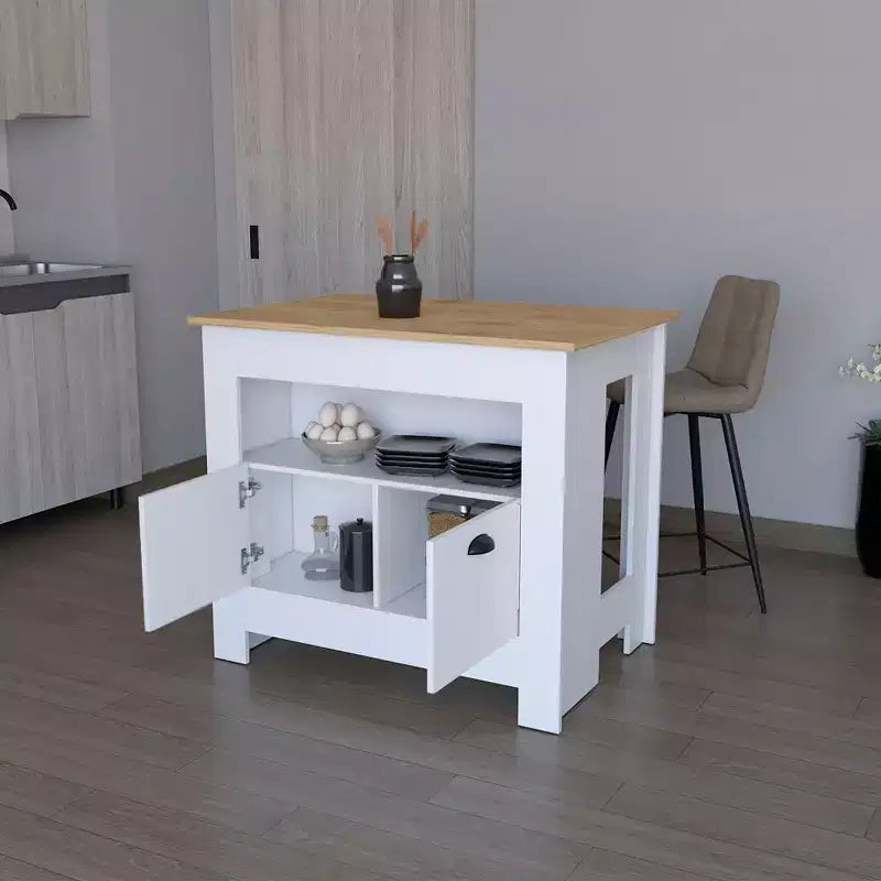 Okak Isola da cucina moderna con 2 ante, organizer da piano di lavoro con 3 ripiani, tavolo a isola per sala da pranzo