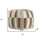 HomeRoots Pouf Ottomano Geometrico Intrecciato Marrone Avorio e Kaki Marrone 18