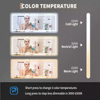 Specchio da bagno 24x32 pollici, dimmerabile, doppia illuminazione frontale e posteriore, funzione memoria, anti-appannamento e anti-rottura, utilizzabile orizzontalmente o verticalmente.