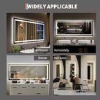 Specchio da bagno 24x32 pollici, dimmerabile, doppia illuminazione frontale e posteriore, funzione memoria, anti-appannamento e anti-rottura, utilizzabile orizzontalmente o verticalmente.