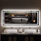 Specchio da bagno 24x32 pollici, dimmerabile, doppia illuminazione frontale e posteriore, funzione memoria, anti-appannamento e anti-rottura, utilizzabile orizzontalmente o verticalmente.