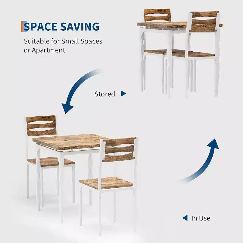 Set tavolo da pranzo per 2 persone, tavolo e sedie da pranzo compatti in 3 pezzi, seduta ergonomica confortevole