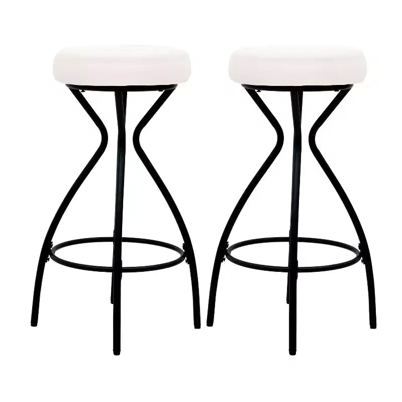Okak Sgabelli da Bar Moderni Senza Schienale Set da 2, Sgabelli da Bancone con Sedile Rotondo Imbottito in Velluto, Sgabelli da Cucina Stile Boho per Isola
