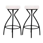 Okak Sgabelli da Bar Moderni Senza Schienale Set da 2, Sgabelli da Bancone con Sedile Rotondo Imbottito in Velluto, Sgabelli da Cucina Stile Boho per Isola
