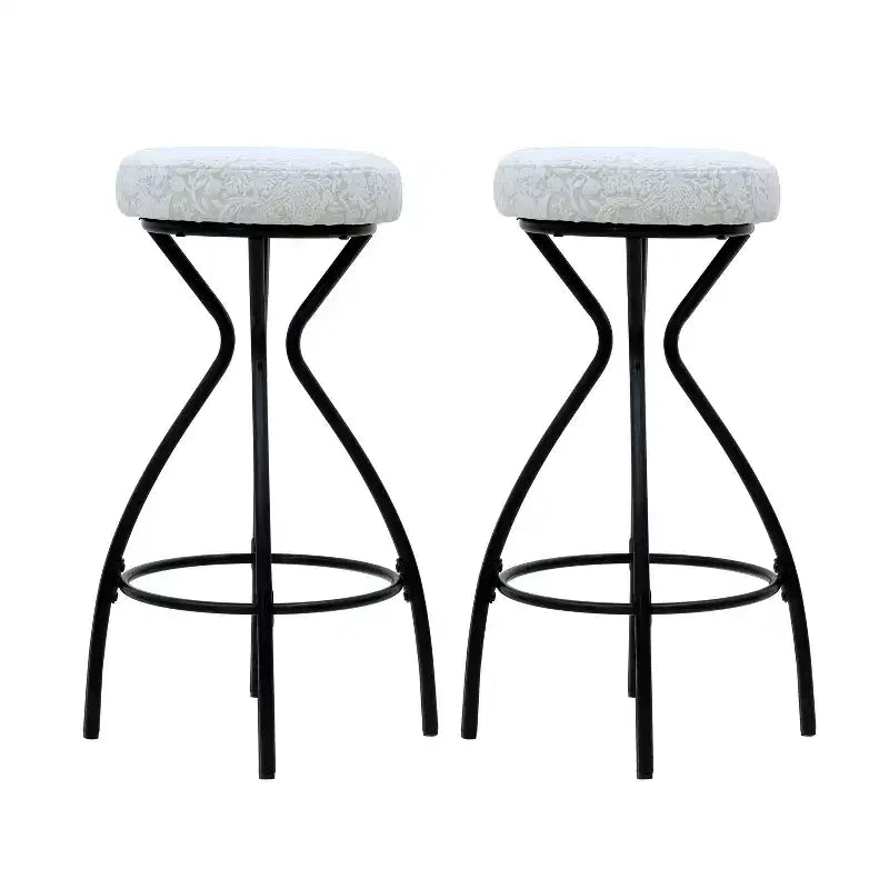 Okak Sgabelli da Bar Moderni Senza Schienale Set da 2, Sgabelli da Bancone con Sedile Rotondo Imbottito in Velluto, Sgabelli da Cucina Stile Boho per Isola
