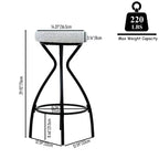 Okak Sgabelli da Bar Moderni Senza Schienale Set da 2, Sgabelli da Bancone con Sedile Rotondo Imbottito in Velluto, Sgabelli da Cucina Stile Boho per Isola
