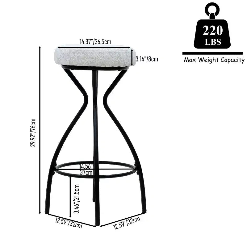 Okak Sgabelli da Bar Moderni Senza Schienale Set da 2, Sgabelli da Bancone con Sedile Rotondo Imbottito in Velluto, Sgabelli da Cucina Stile Boho per Isola