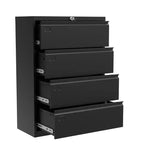 1 Armadio per archivio in metallo a 4 cassetti, alto 52 pollici, in acciaio laminato a freddo [Armadio per archivio laterale standard a 4 cassetti] Piastra in acciaio con rivestimento spessore 0,6 mm