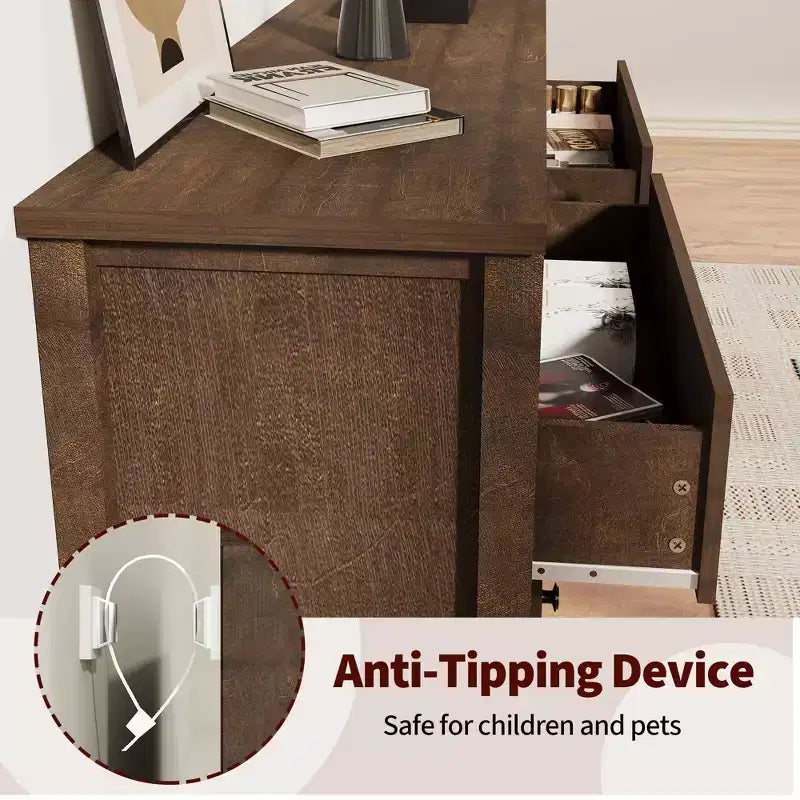 Comodino con 3 cassetti per camera da letto, cassettiera in legno, tavolino scanalato, organizer per soggiorno, corridoio e ingresso