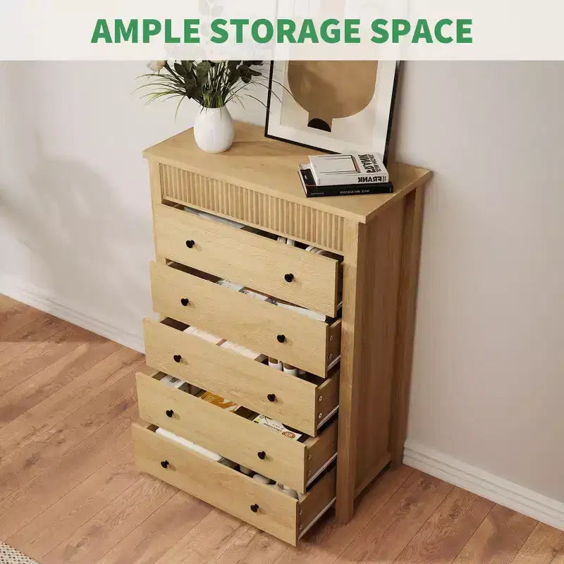Comodino con 3 cassetti per camera da letto, cassettiera in legno, tavolino scanalato, organizer per soggiorno, corridoio e ingresso