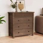 Comodino con 3 cassetti per camera da letto, cassettiera in legno, tavolino scanalato, organizer per soggiorno, corridoio e ingresso