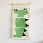 Alilang organizer pensile in tela con motivo coccodrillo a fumetto e tre tasche 64,7x30 cm