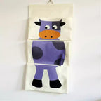 Alilang organizer pensile in tela con motivo coccodrillo a fumetto e tre tasche 64,7x30 cm