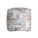 HomeRoots Pouf Ottomano Astratto in Cotone Blu 18