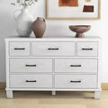 Dresser for Bedroom with 7 Drawers, Storage Chest of Drawers with Metal Handle, Wooden Dresser Organizer for Living Room,Entrywaywhite