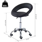 Sgabello da salone Crescent con rotelle, altezza regolabile, schienale aperto traspirante, sedile imbottito in schiuma e 5 rotelle piroettanti