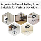 Sgabello da salone Crescent con rotelle, altezza regolabile, schienale aperto traspirante, sedile imbottito in schiuma e 5 rotelle piroettanti