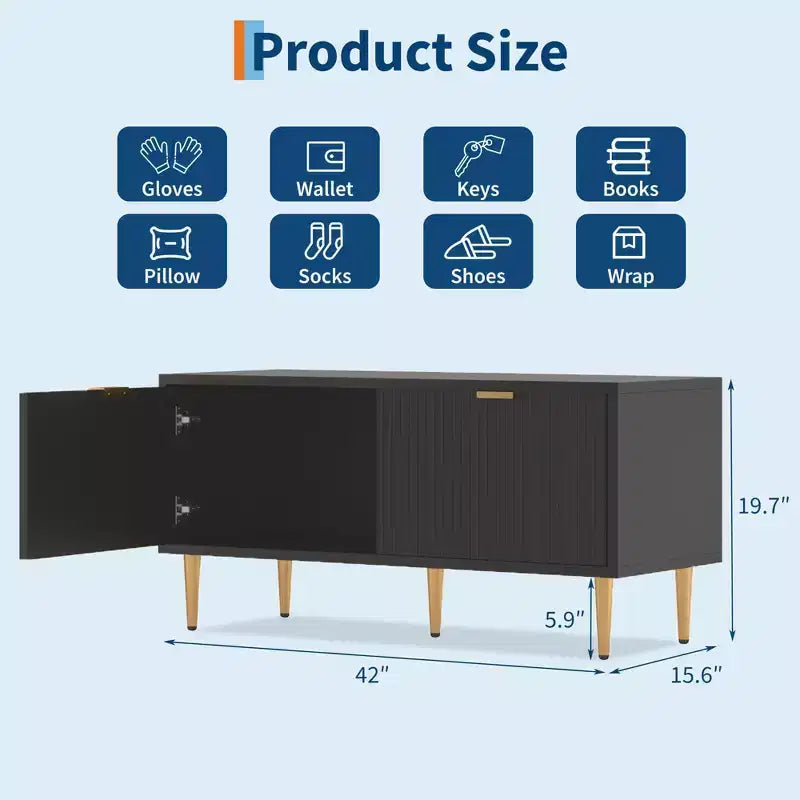 Panca Contenitore Portascarpe, Cassapanca in Legno da 106 cm, Carico Massimo 136 kg, Facile Montaggio, Ottomana Contenitore per Ingresso Camera da Letto Soggiorno