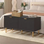 Panca Contenitore Portascarpe, Cassapanca in Legno da 106 cm, Carico Massimo 136 kg, Facile Montaggio, Ottomana Contenitore per Ingresso Camera da Letto Soggiorno