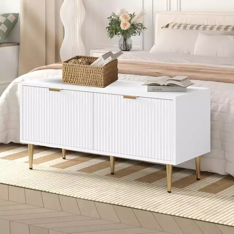 Panca Contenitore Portascarpe, Cassapanca in Legno da 106 cm, Carico Massimo 136 kg, Facile Montaggio, Ottomana Contenitore per Ingresso Camera da Letto Soggiorno
