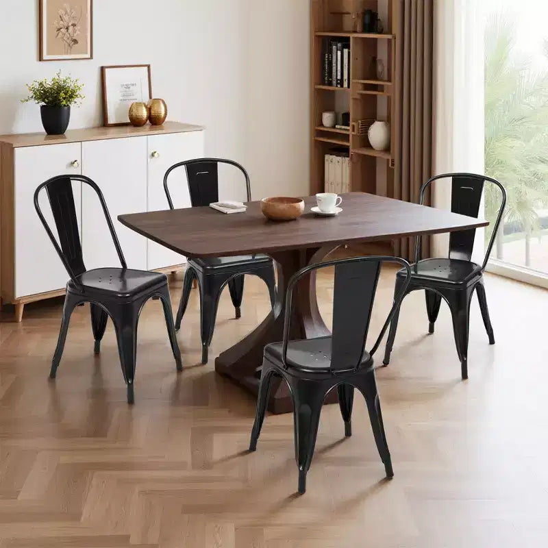 JIONJOY Modern Metal Stackable Dining Chairs, 18 Set of 4, 250lbs Capacity, for Kitchen/Dining Room
