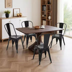 JIONJOY Modern Metal Stackable Dining Chairs, 18 Set of 4, 250lbs Capacity, for Kitchen/Dining Room