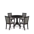 HomeStock 5-Piece Natural Oak Finish Solid Wood Top Dining table with 4 Chairs