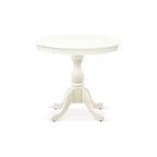 Set da pranzo 3 pezzi in legno massello con finitura lino bianco - Top imbottito trapuntato a bottoni - 4 posti