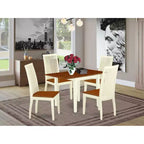 Set da pranzo 5 pezzi in legno massello con piano color latticello e ciliegio - 4 posti a sedere