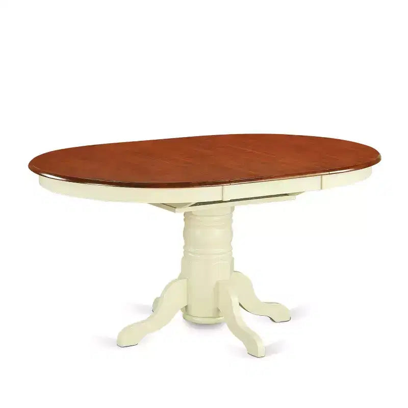 Set da tavolo per sala da pranzo 7 pezzi, tavolo da cucina ovale con 6 sedie, finitura ciliegio e burro