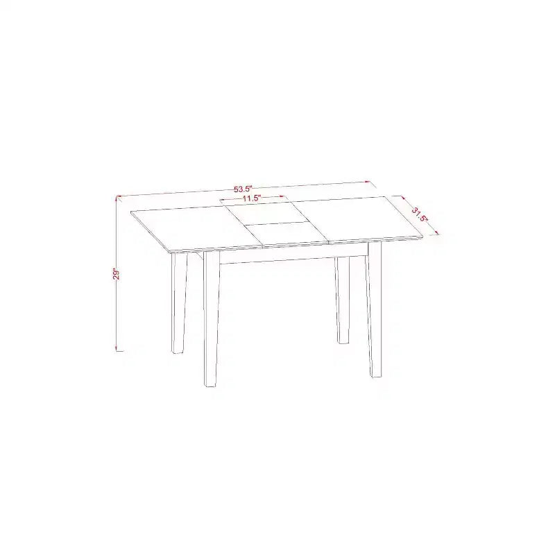 Set da pranzo rettangolare - Tavolo 3 pezzi con allunga a farfalla e 2 sedie Parsons - Tessuto di lino, gambe in rovere