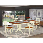 Set da pranzo rettangolare - Set tavolo e sedie da 5 pezzi - Tavolo 152x198 cm con prolunga - Design moderno in stile farmhouse