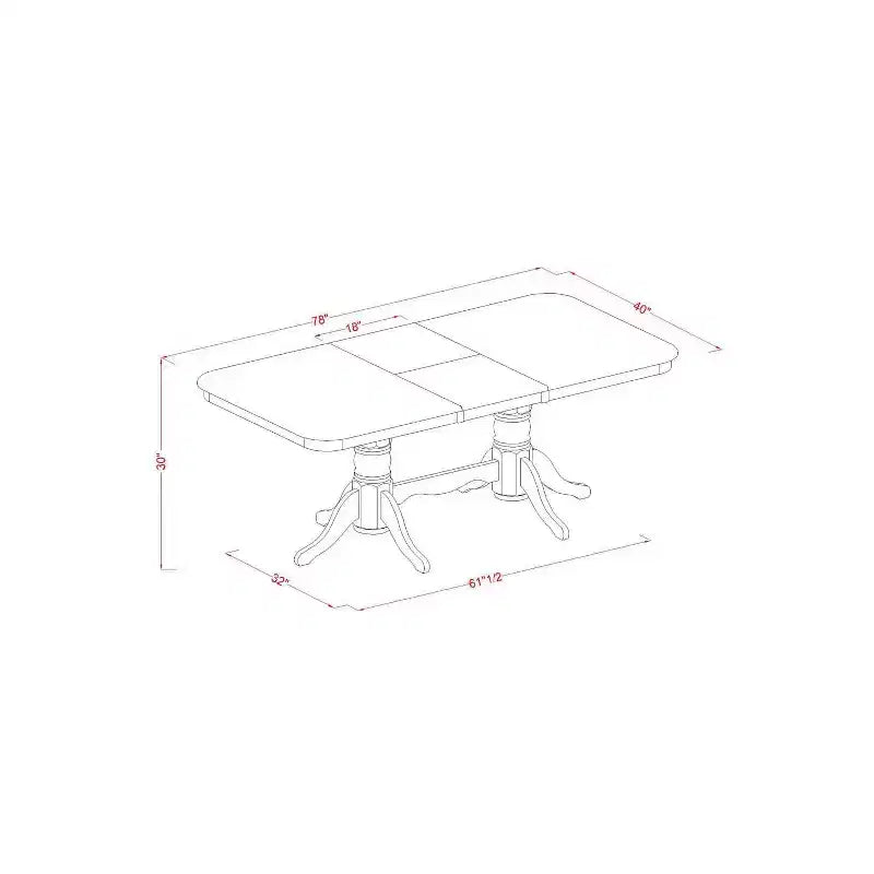 Set da pranzo rettangolare - Set tavolo e sedie da 5 pezzi - Tavolo 152x198 cm con prolunga - Design moderno in stile farmhouse