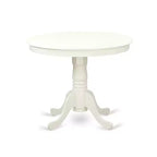 Round Dining Table Set - 5 Piece Kitchen Table with Chairs, Antique Linen White Finish, 36 Inch Table