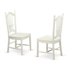 Set tavolo da pranzo rotondo - Tavolo da cucina 5 pezzi con sedie, finitura bianco lino antico, tavolo da 36 pollici